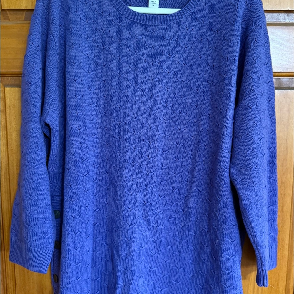 NWOT Coldwater Creek Blue Crew Neck Sweater